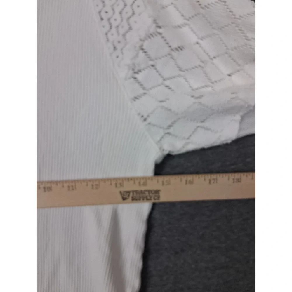 Free People Womens Shirt L White Ivory Love Too Much Ballon Sleeve Boho